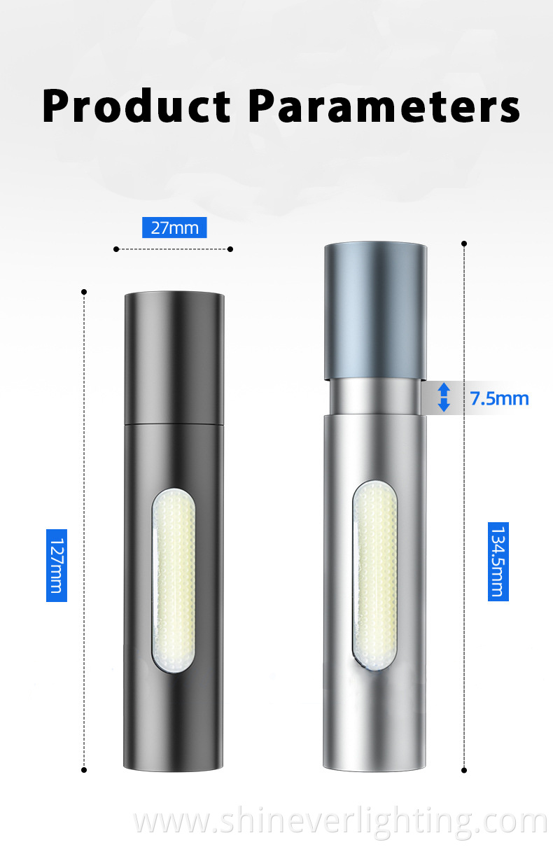 Led Zoomable Function Pocket Flashlight